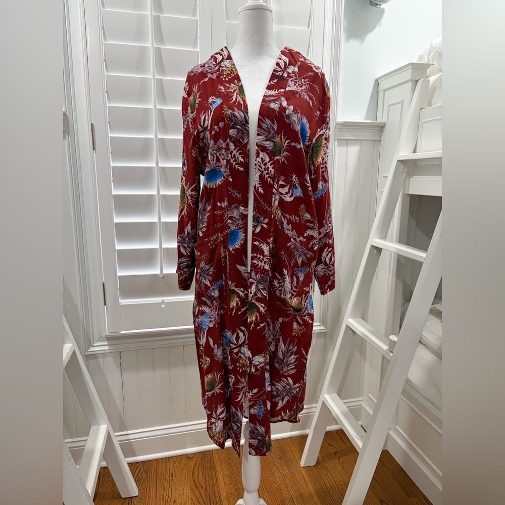 Floral Open Front Kimono sz Small